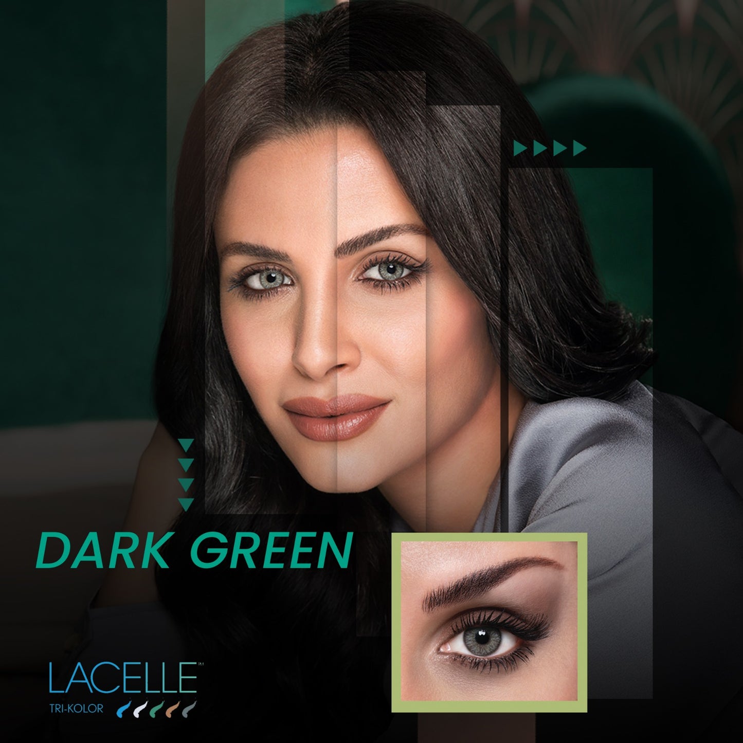 Tri Color, Lacelle, Dark Green